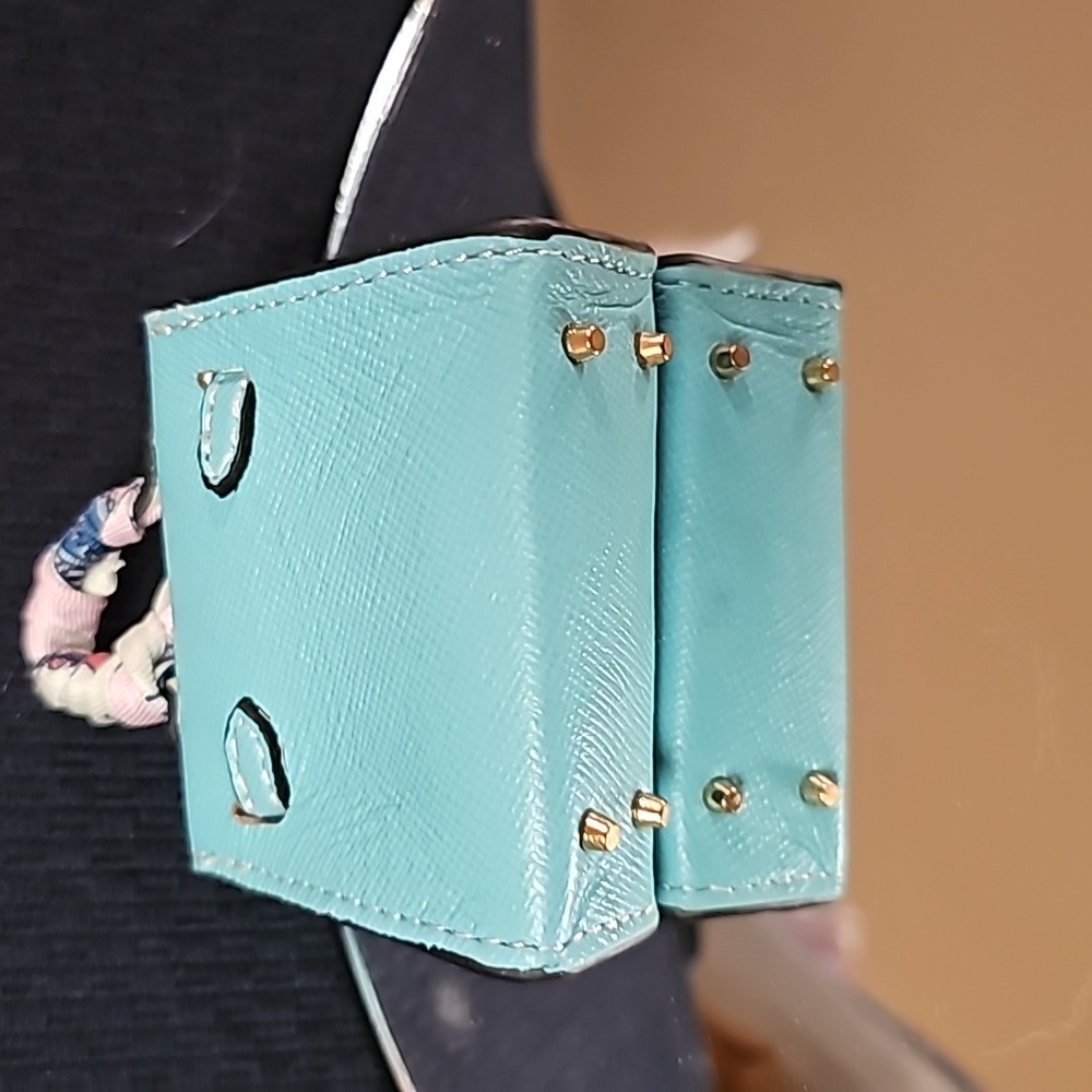 BLUE leather non brand purse accessory NWT - Picture 3 of 6